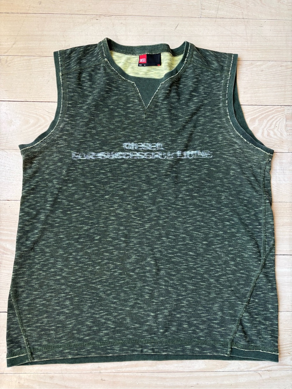 Diesel Olive Green Mélange Sleeveless Crewneck Tank Men Size S